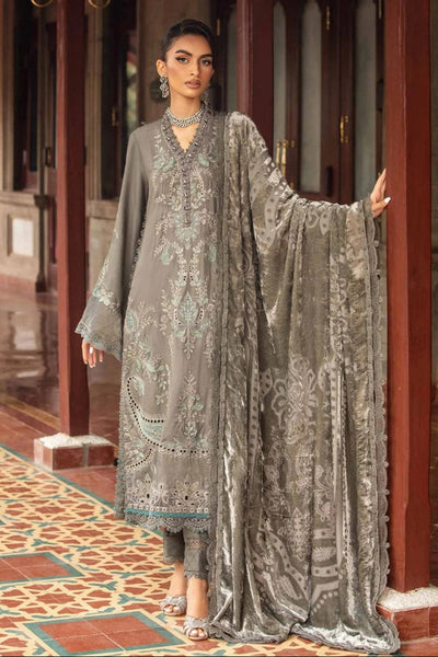 Royal Grey Lawn 3-Piece Embroidered Ready-to-Wear