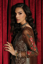 Amber Mocha Embroidered Chiffon 3-Piece – Ready to Wear