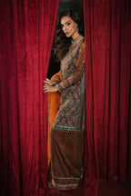 Amber Mocha Embroidered Chiffon 3-Piece – Ready to Wear