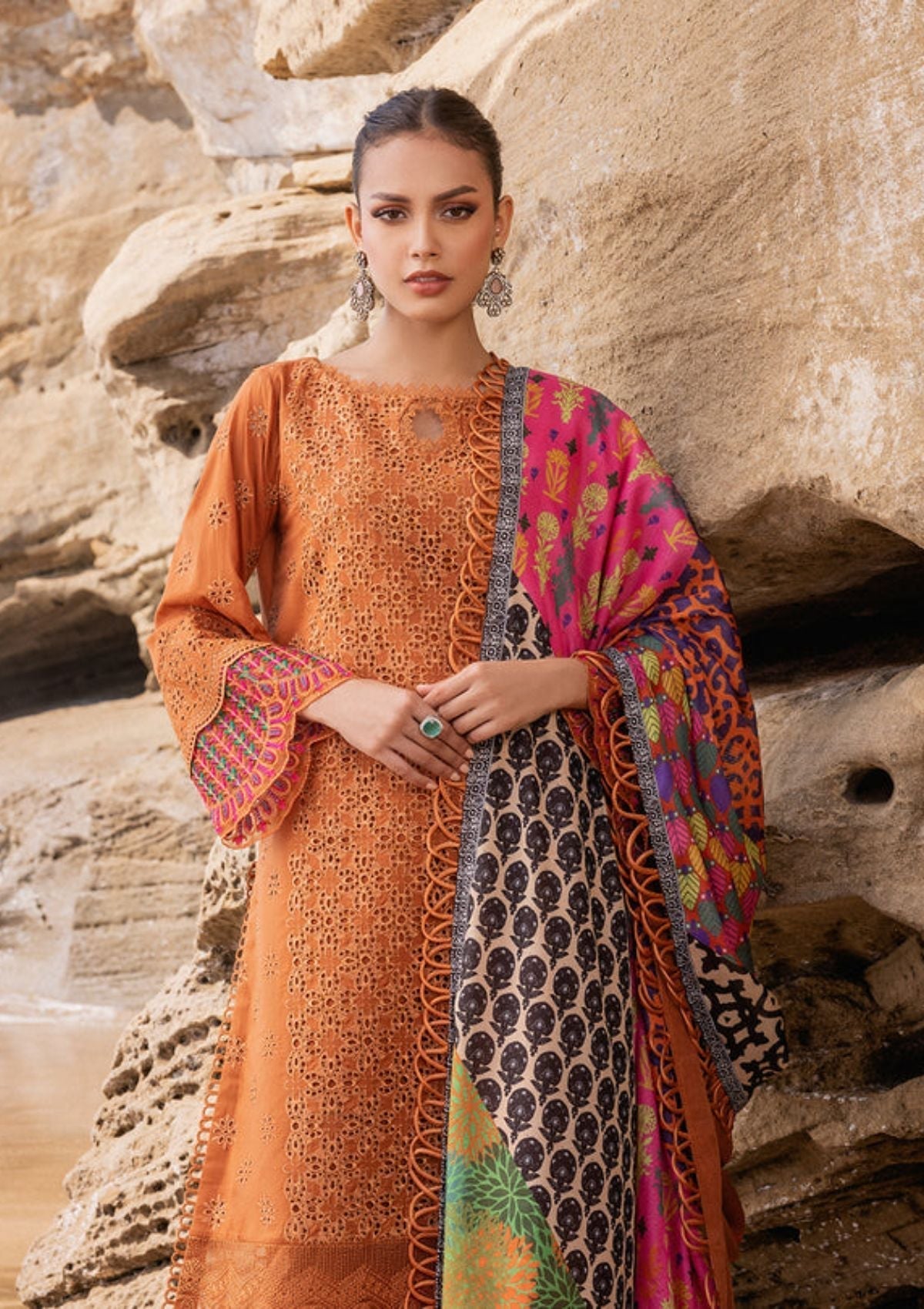 3 Piece Stitched Chikankari Suit - Ready To Wear