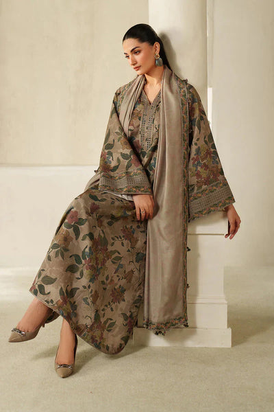 03-Piece Printed Lawn Suit with Embroidery - Ready To Wear