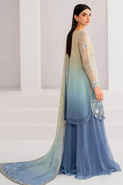 Ocean Mist – Blue-Grey Chiffon 3-Piece - Ready To Wear
