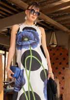 Pearl Blue Floral - Printed Lawn Suit With Chiffon Dupatta | Ready To Wear