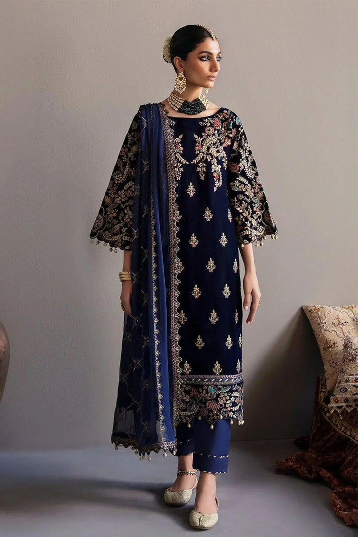 3 Piece Stitched Velvet Suit - Ready To Wear