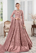 Dusty Mauve Pink: Net Heavy Bridal Gown Suit