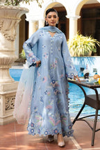 Sky Blue & Pastel Accent: Embroidered Silk Suit | Ready To Wear