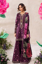 Berry Plum & Magenta Floral: Printed Lawn Suit