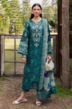 Tropical Teal 3 Piece Printed Lawn Suit | Ready To Wear