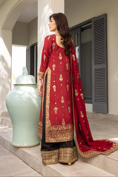 3-Piece Semi Pure Chiffon Suit-Ready To Wear