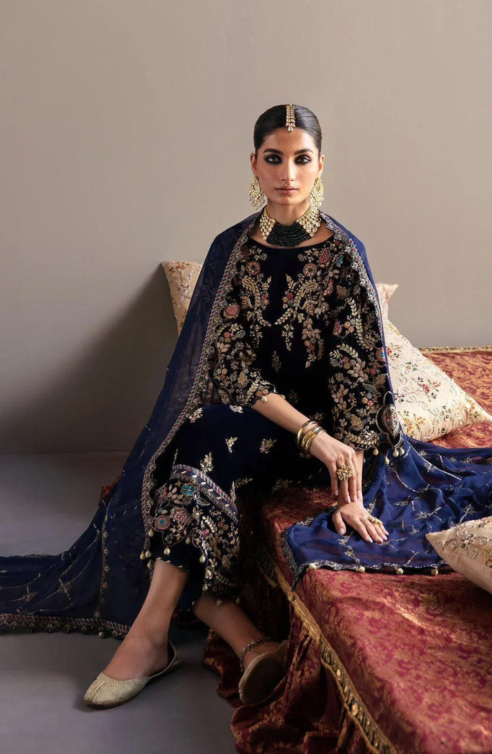 3 Piece Stitched Velvet Suit - Ready To Wear