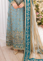 Pastel Ice Blue: Embroidered Chiffon Suit | Ready To Wear