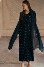 Midnight Blue Luxury Velvet 3-Piece Ready-to-Wear Suit