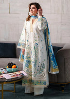 03-Pece Embroidered Lawn Suit With Silk Dupatta | Ready To Wear