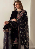 3 Piece Stitched Velvet Suit - Ready To Wear