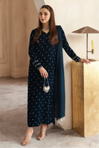 Midnight Blue Luxury Velvet 3-Piece Ready-to-Wear Suit