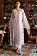 Pastel Lilac & Soft Ivory: Embroidered Cotton Suit