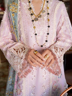 Pastel Lilac & Soft Ivory: Embroidered Cotton Suit