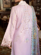 Pastel Lilac & Soft Ivory: Embroidered Cotton Suit
