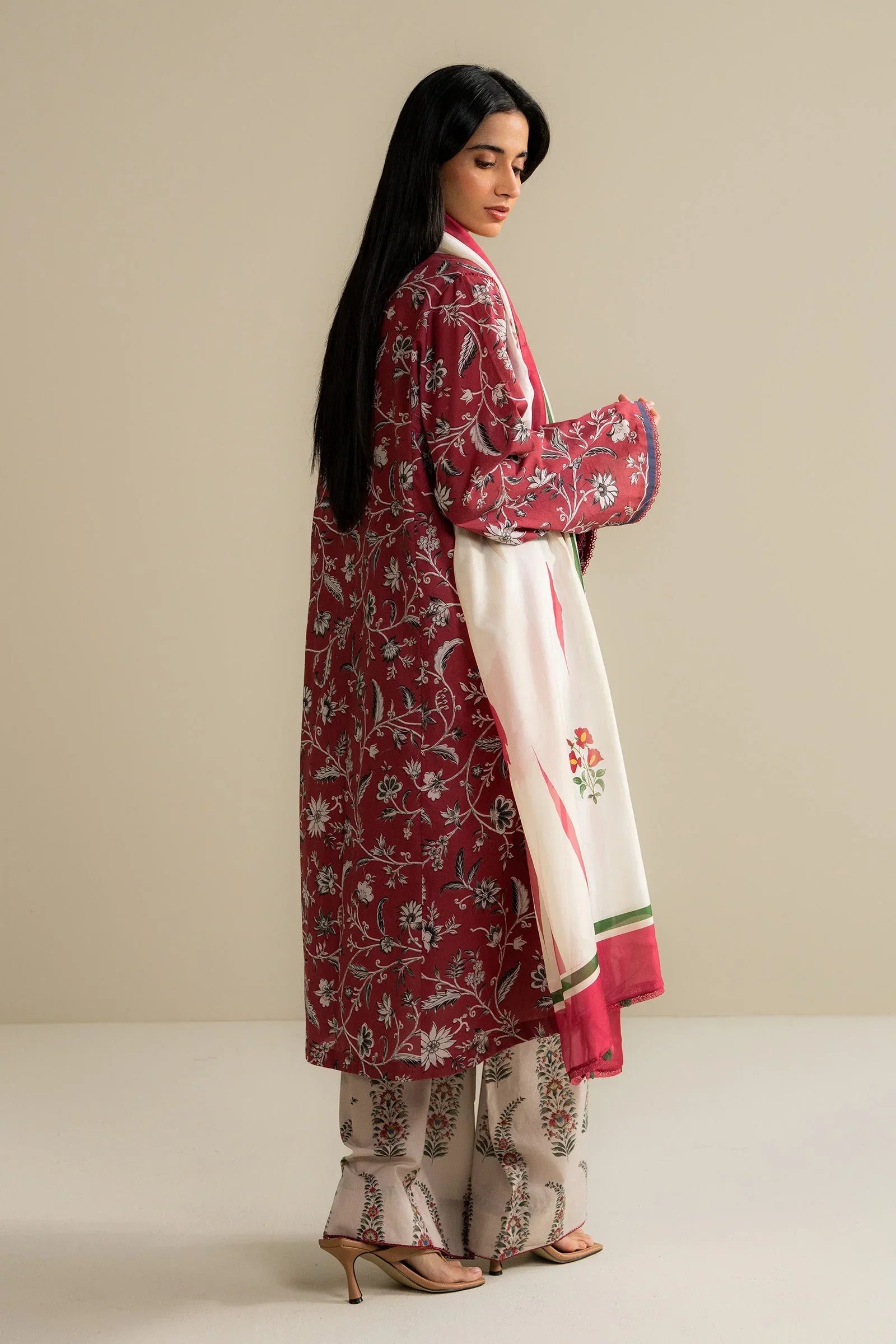 3 Piece Stitched Designer Suit - Ready To Wear