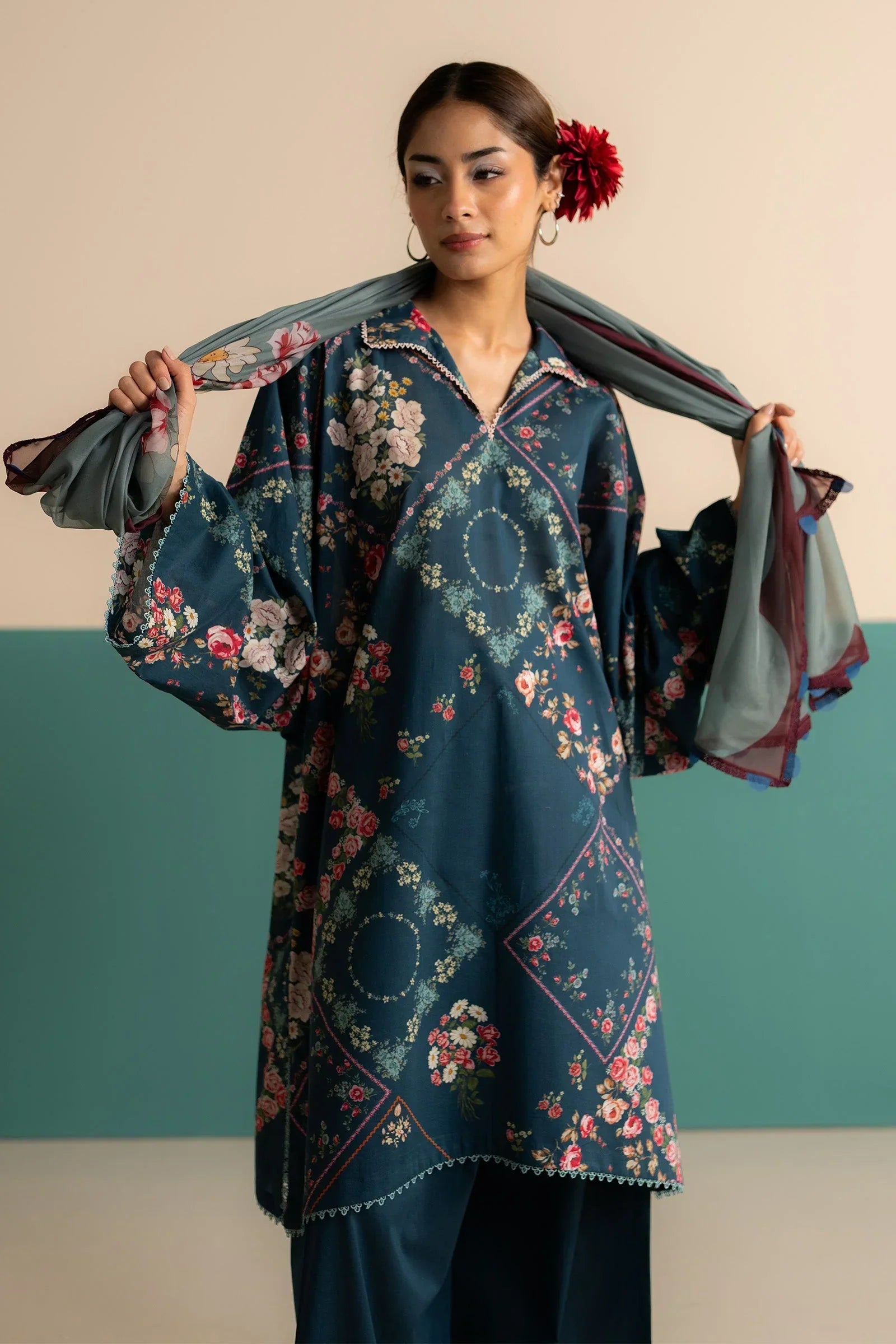 3 Piece Stitched Designer Suit - Ready To Wear