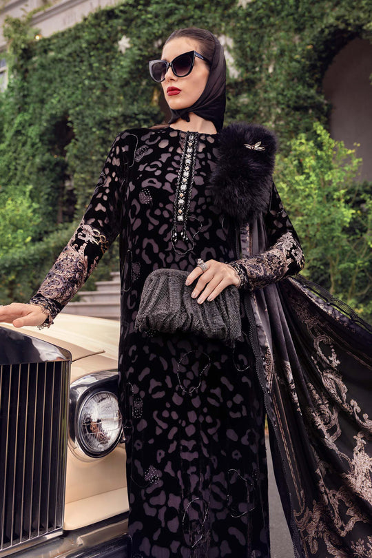 3 Piece Stitched Luxury Velvet Suit - Ready To Wear