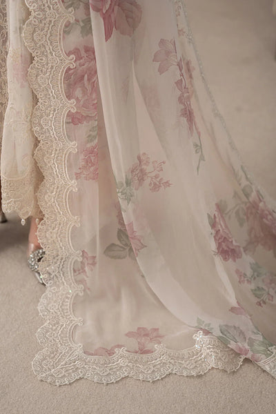 03-Piece Chiffon Suit With Embroidery - Ready To Wear