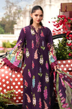 Plum Violet Flora: Embroidered Lawn Suit | Ready To Wear