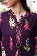 Plum Violet Flora: Embroidered Lawn Suit | Ready To Wear