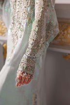 Metallic Shimmer: Embroidered Chiffon Suit