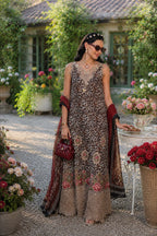 Leopard Print & Deep Crimson: Embroidered Silk Suit