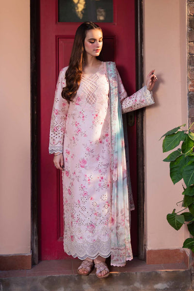 Soft Blush Pink & Ice Blue: Printed Lawn Suit