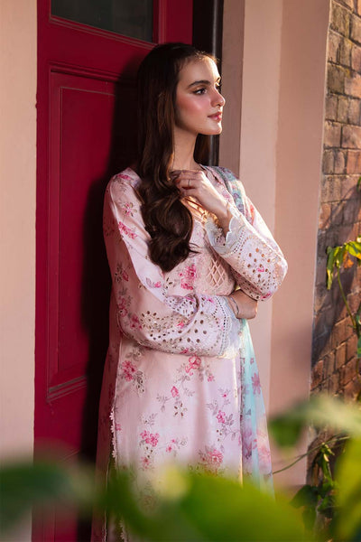 Soft Blush Pink & Ice Blue: Printed Lawn Suit