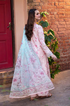 Soft Blush Pink & Ice Blue: Printed Lawn Suit