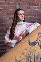 Soft Blush Pink & Ice Blue: Printed Lawn Suit
