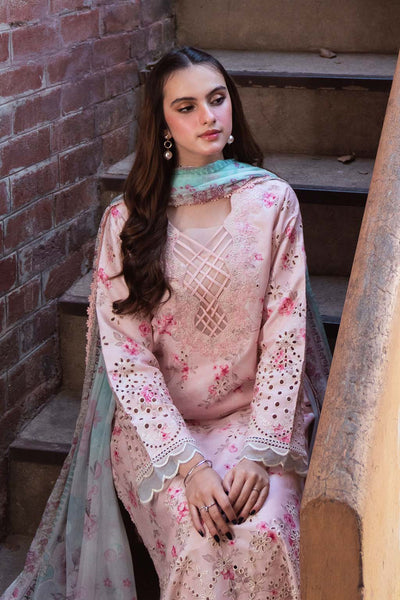 Soft Blush Pink & Ice Blue: Printed Lawn Suit