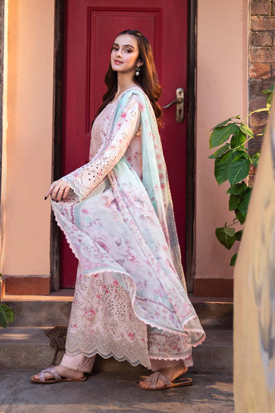 Soft Blush Pink & Ice Blue: Printed Lawn Suit