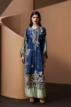 Royal Indigo Blue: Embroidered Silk Kaftan