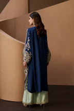 Royal Indigo Blue: Embroidered Silk Kaftan