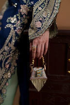 Royal Indigo Blue: Embroidered Silk Kaftan