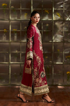 Deep Maroon & Gilded Gold: Silk Suit