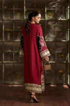 Deep Maroon & Gilded Gold: Silk Suit