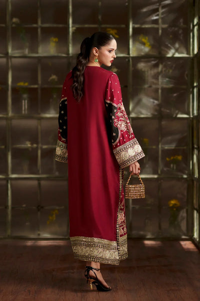 Deep Maroon & Gilded Gold: Silk Suit