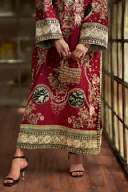 Deep Maroon & Gilded Gold: Silk Suit