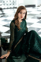 Rich Forest Green: 03-Piece Chiffon Suit