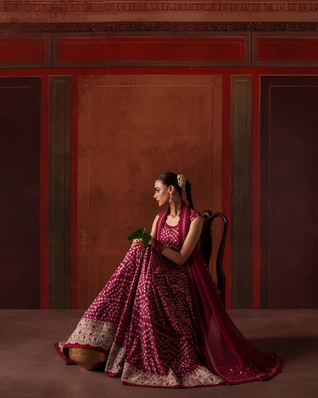 Royal Plum Berry: Printed Silk Flared Maxi