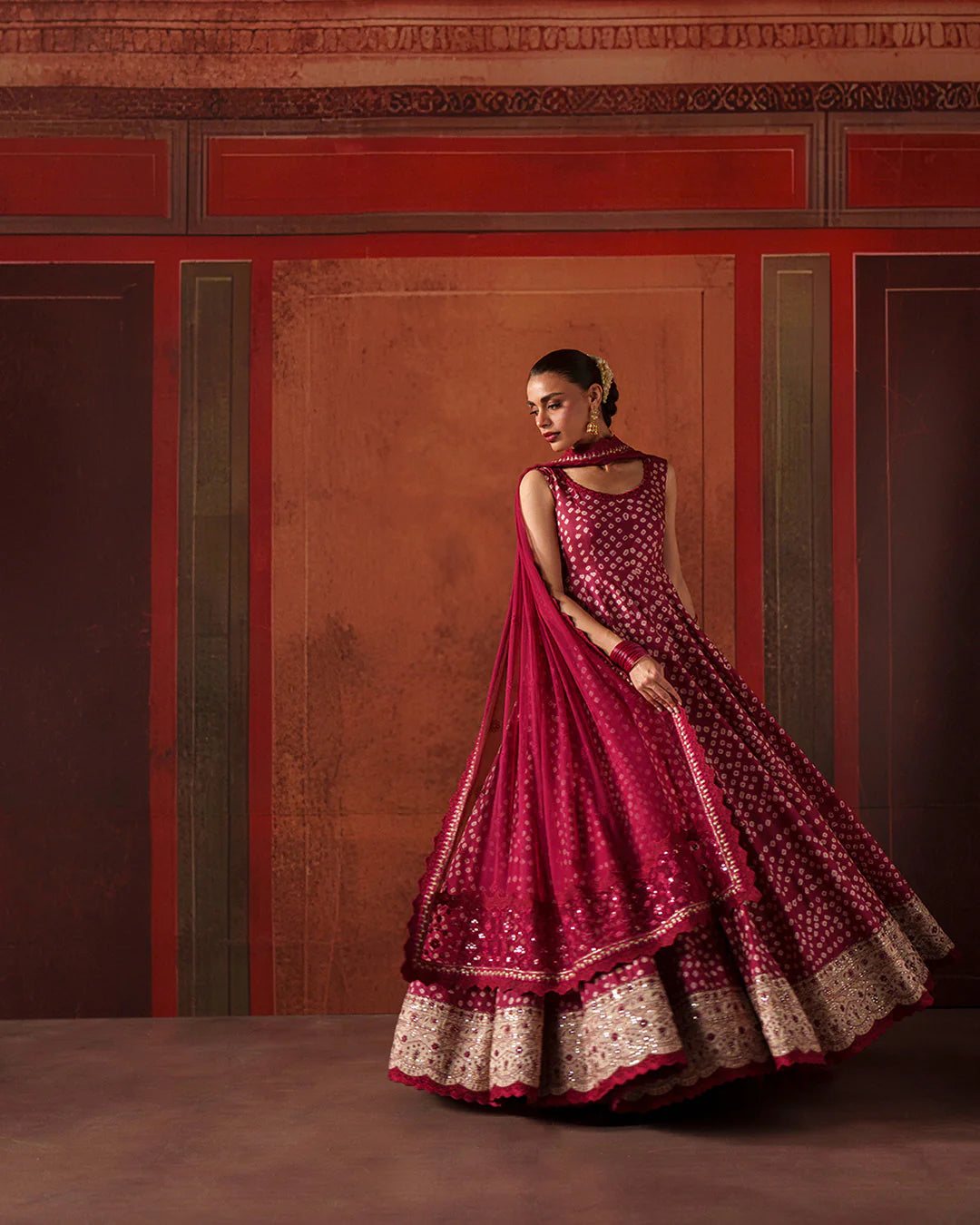 Royal Plum Berry: Printed Silk Flared Maxi