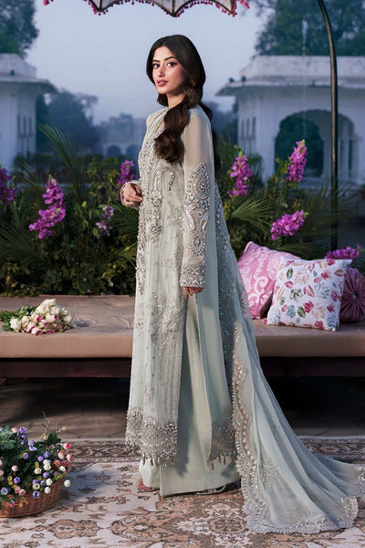 Sage Ice Mint & Gilded Silver: Embroidered Chiffon Suit