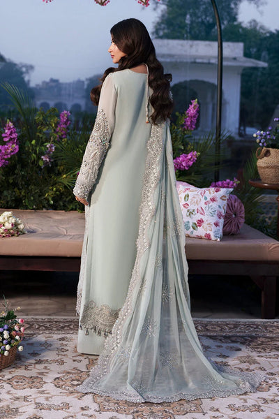 Sage Ice Mint & Gilded Silver: Embroidered Chiffon Suit