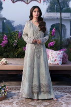 Sage Ice Mint & Gilded Silver: Embroidered Chiffon Suit