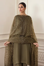 3 Piece Stitched Chiffon Suit - Ready To Wear